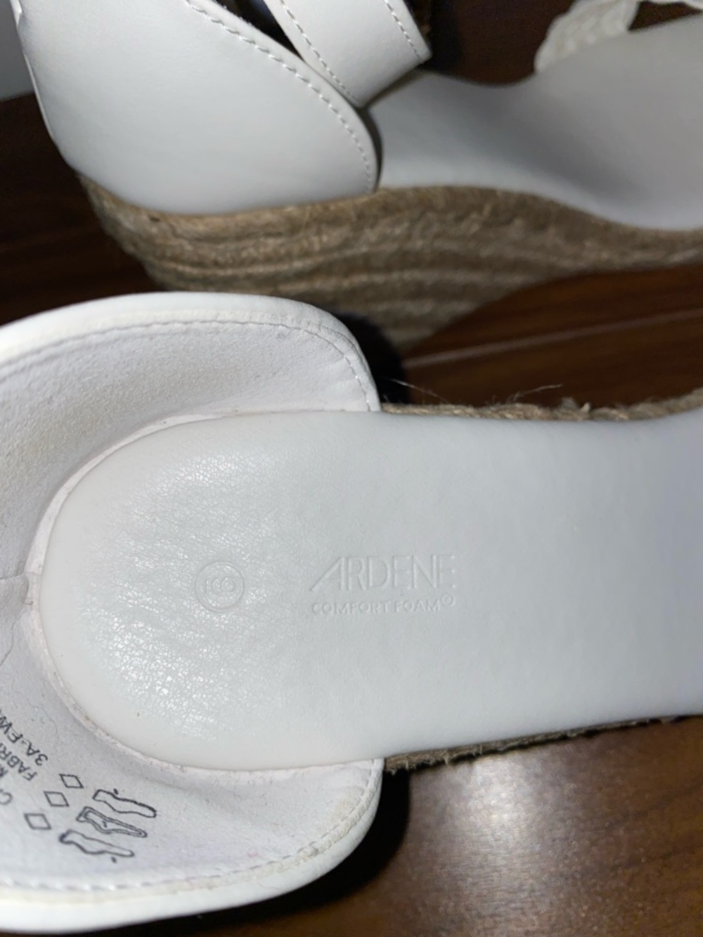 Ardene White Braided Ankle-Strap Espadrille Wedges - Picture 6 of 9
